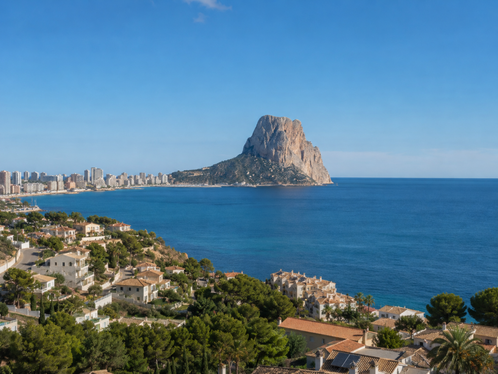 Calpe coastline and Peñón de Ifach in Costa Blanca Spain