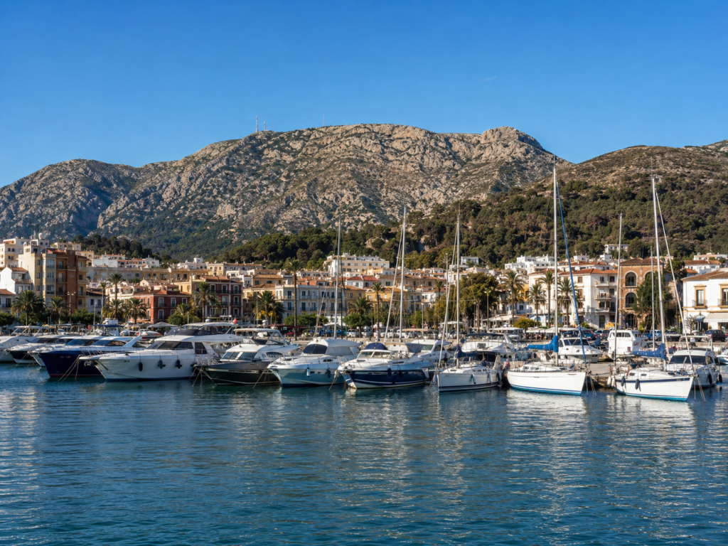 Denia marina and Montgo mountain in Costa Blanca Spain