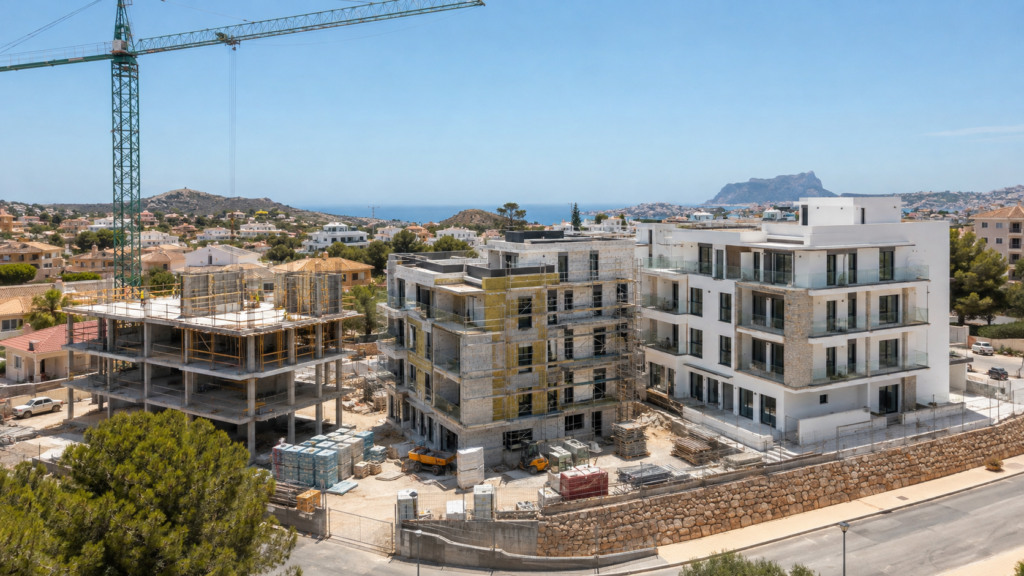 New-build residential development under construction in Costa Blanca