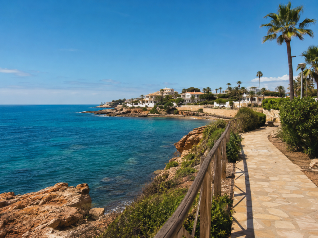 Cabo Roig coastal walk, marina and sea views in Orihuela Costa