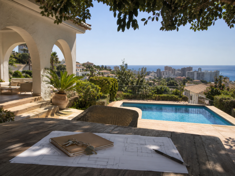 Calpe apartment or villa property decision with pool and residential views