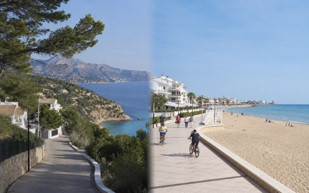 Comparison of Costa Blanca North coves and Costa Blanca South sandy beaches