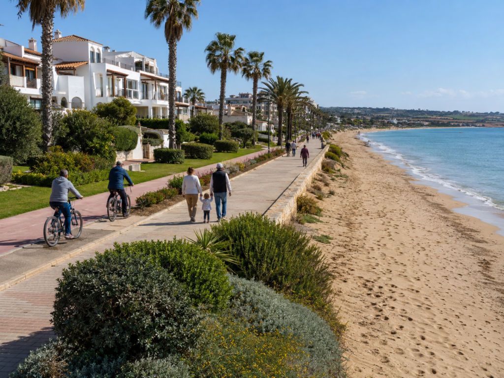 Costa Blanca South sandy beach and low-rise residential communities