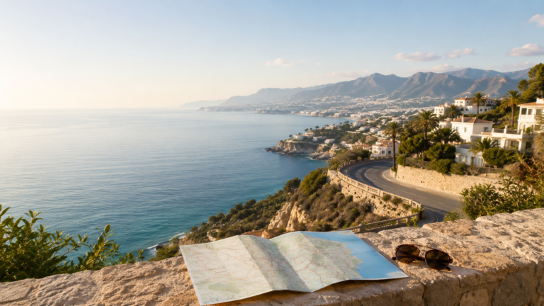 Costa Blanca towns and coastal areas viewed from a Mediterranean viewpoint