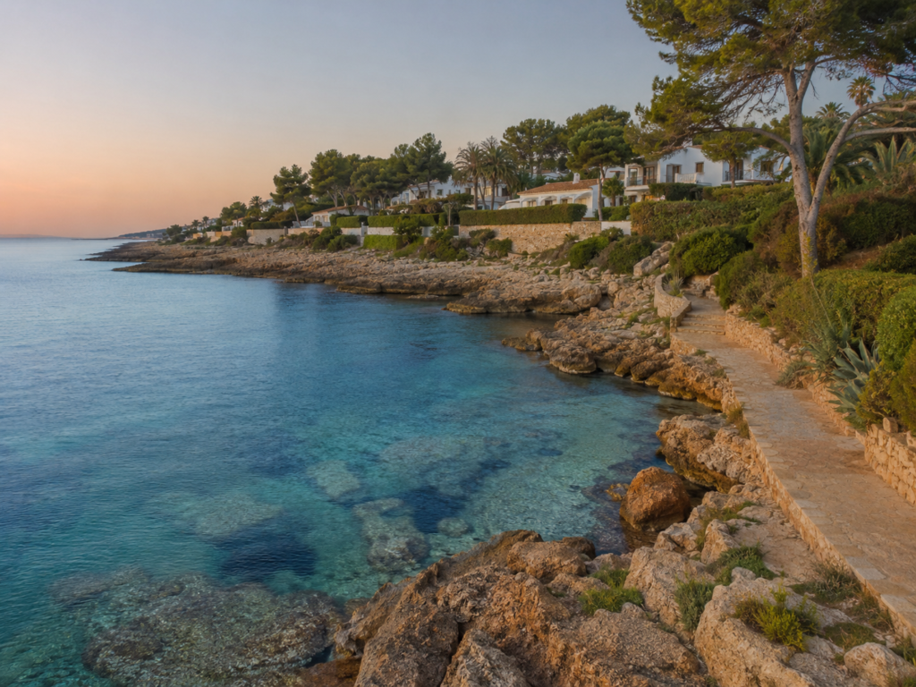 Les Rotes rocky coves and residential villas in Denia