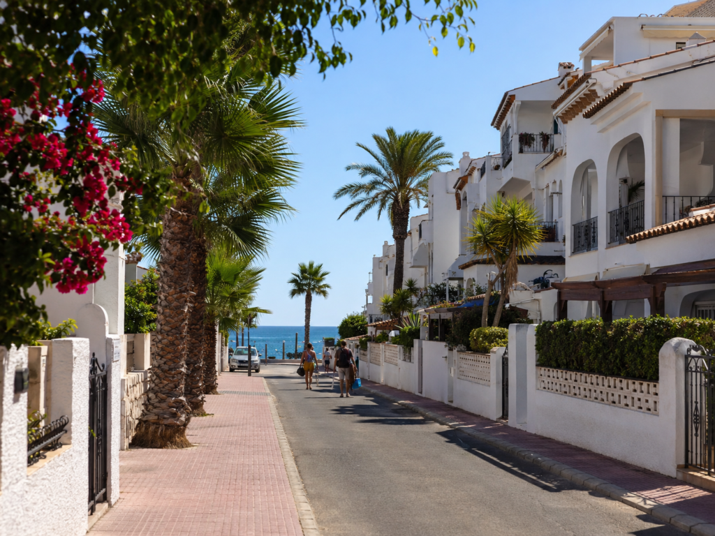 Beachside residential area in La Zenia with apartments and sea access