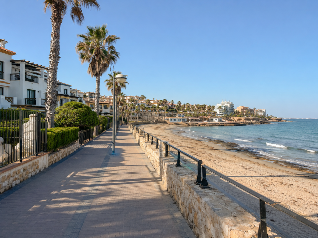 La Zenia coastal lifestyle and beach area in Costa Blanca