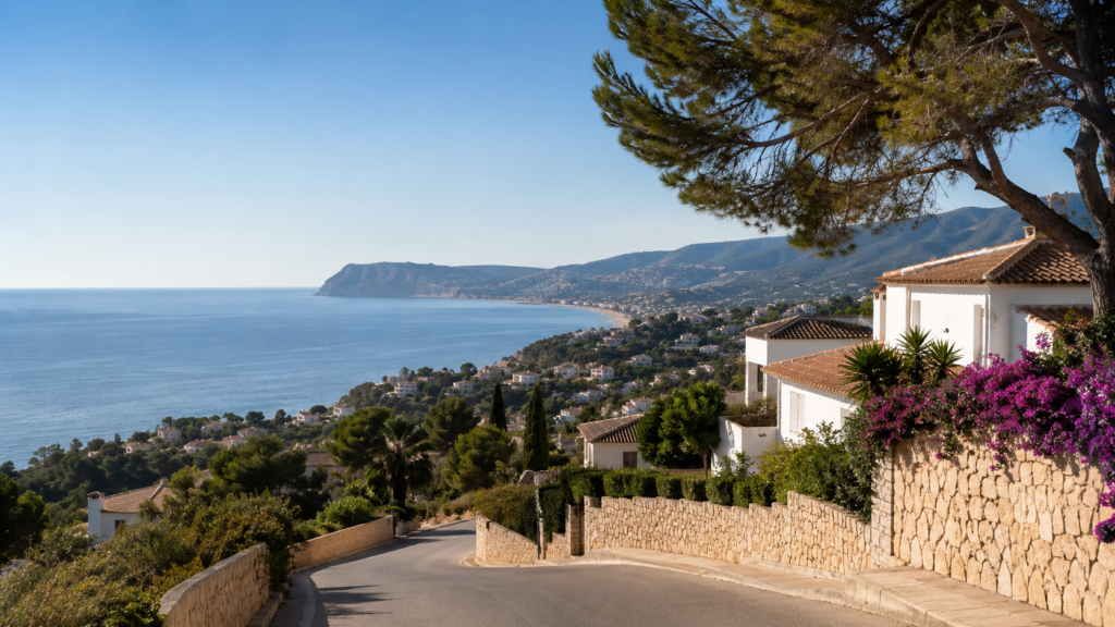 Property for sale in Javea with Mediterranean coastline and residential homes