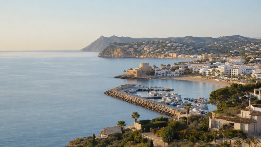 Property for sale in Moraira with marina, beach and Mediterranean homes